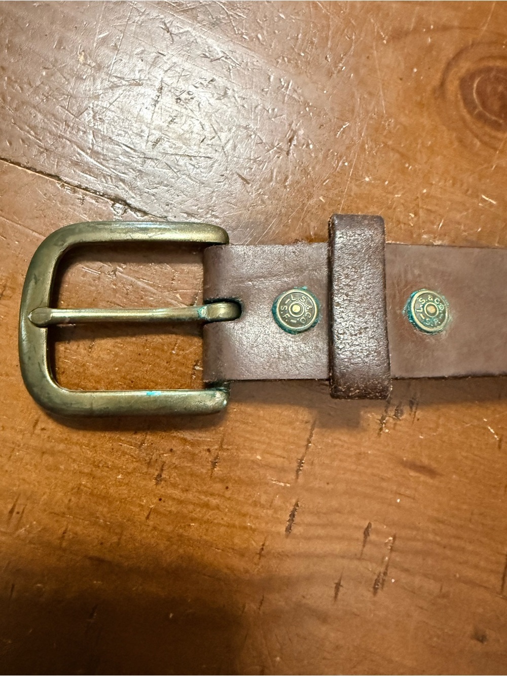 Levi's Brown Leather Men's Belt with Brass Buckle - Picture 9 of 10